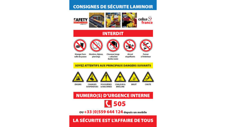 Panneau de sécurité entreprise - Celsa France