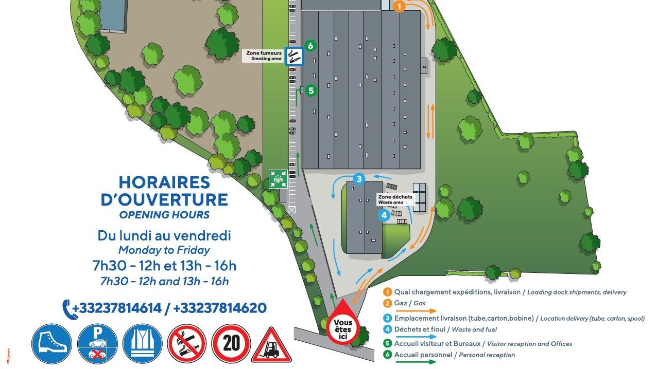 création de plan de circulation - Com'un Panneau - Exemple de plan de circulation dans une entreprise - Herby (Eure-et-Loir - 28)