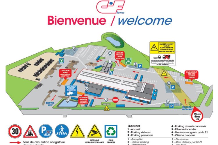 Panneau d'accueil entreprise - CIF Bennes (49)