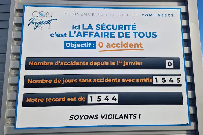 Panneau de prévention accident de travail - Com Inject