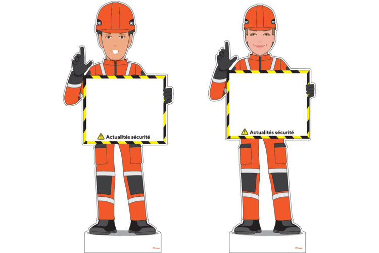 Totem sécurité accident de travail homme et femme - SNCF