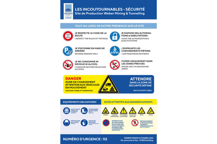 Panneau consignes de sécurité et EPI - Weber