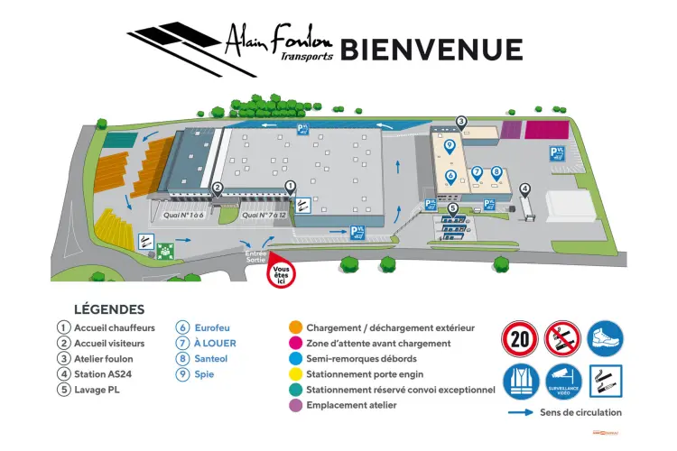 Panneau de circulation - Transports Foulon (Meurthe-et-Moselle, 54)