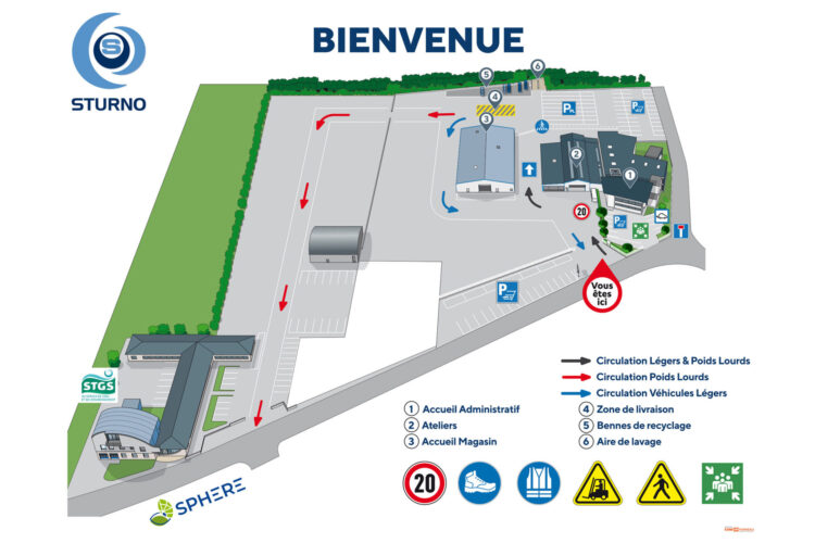 Panneau de circulation - Entretien de réseaux Sturno (Manche, 50)