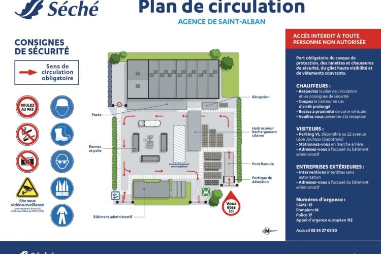 Plan de circulation site de Saint-Alban, Groupe Séché Environnement