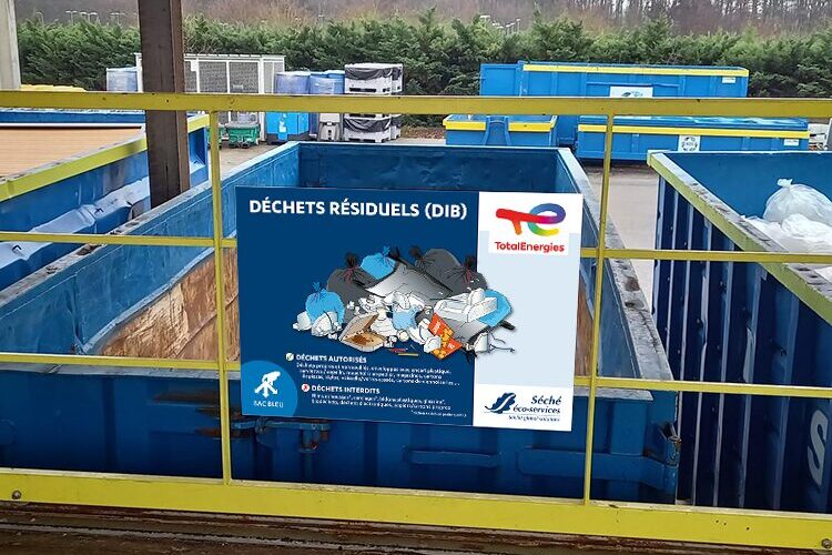 Panneau tri sélectif déchets - Total Energies